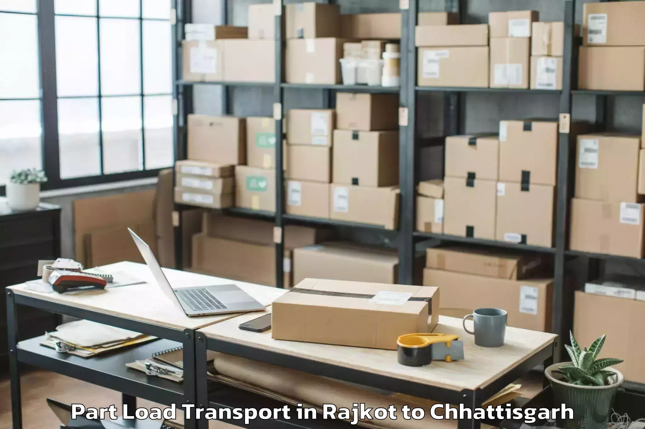 Expert Rajkot to Itm University Raipur Raipur Part Load Transport